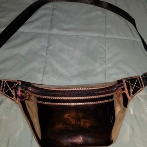 Rose gold metallic fanny pack